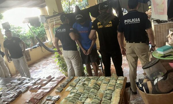 Cae sospechoso de asalto a caudales, con G. 90 millones y una bolsa de Prosegur