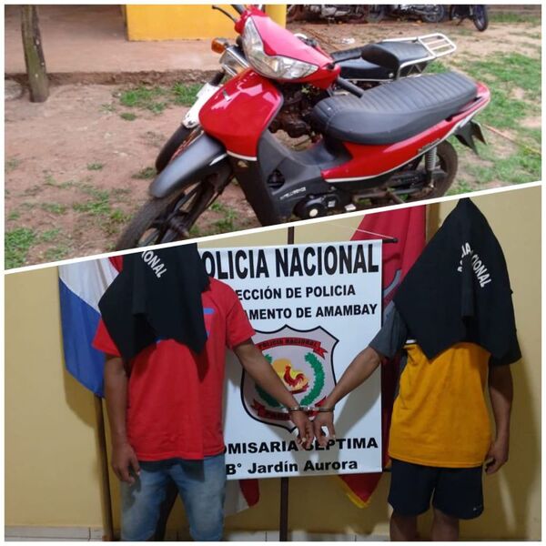 Menores caen con una motocicleta robada y con otra de dudosa procedencia en General Genes