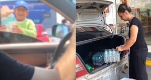 Acto de solidaridad en Ypané: Regalan agua a vendedores ambulantes