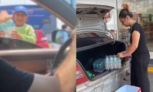 Pareja regaló botellas de agua ante ola de calor en Ypané – Prensa 5