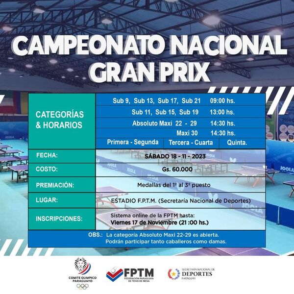 Gran prix de tenis de mesa involucrará a todos sus cultores - La Tribuna