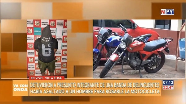 Policía atrapa a presunto miembro de una banda de motochorros - Noticias Paraguay