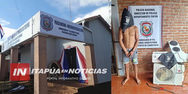 TRAS UN HURTO DE VARIOS OBJETOS DETUVIERON A SOSPECHOSO EN CAMBYRETÁ - Itapúa Noticias