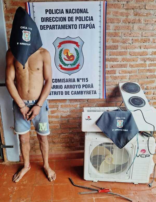Hombre capturado en flagrancia trasladando objetos robados en Arroyo Pora