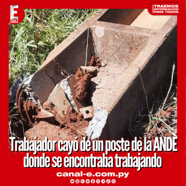 Trabajador cayó de un poste de la ANDE donde se encontraba trabajando