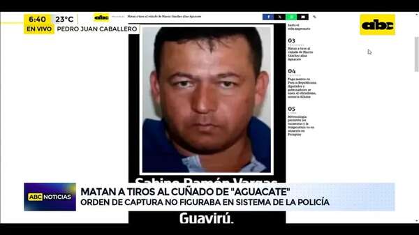 Video: matan a tiros al cuñado de ‘’Aguacate’' - ABC Noticias - ABC Color
