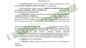 Pavo Real: Colaboración con la investigación permite medidas alternativas para imputada