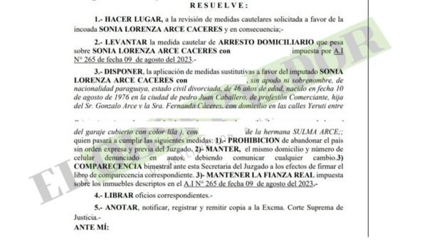 Pavo Real: Colaboración con la investigación permite medidas alternativas para imputada