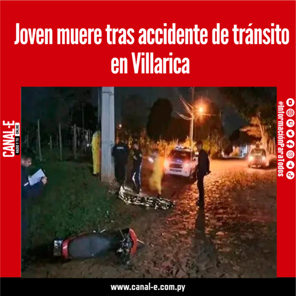 Joven muere tras accidente de tránsito en Villarica
