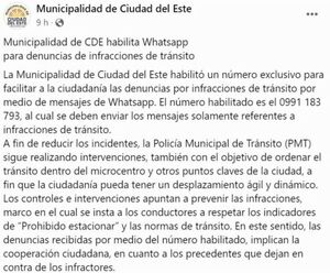 Ciudad del Este inaugura su “Whatsapp Pyrague” - Informatepy.com