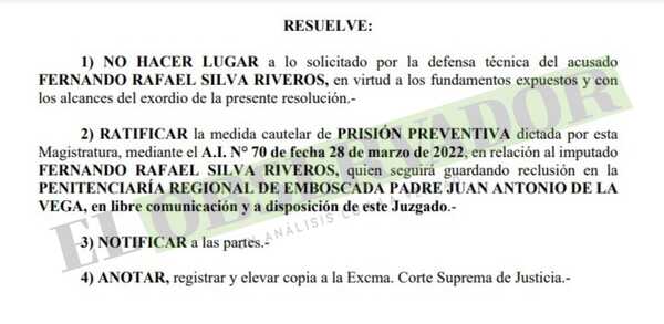 Caso Mercat: Acusado seguirá en prisión por falta de garantías de sometimiento al proceso