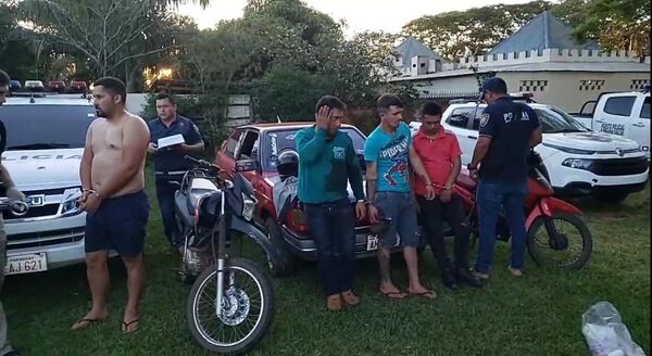 Detuvieron a cuatro delincuentes en Caaguazú