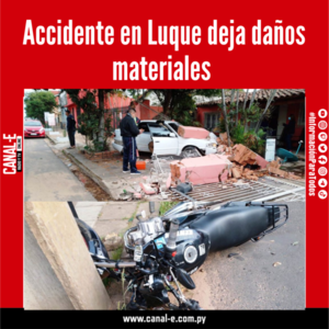 Accidente en Luque deja daños materiales