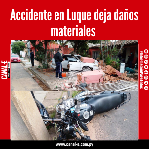 Accidente en Luque deja daños materiales