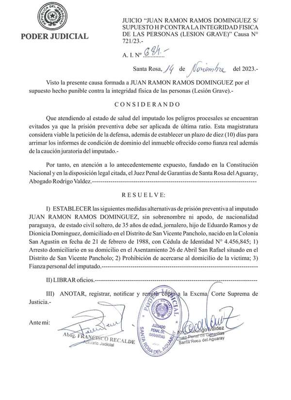 En San Pedro intentaron liberar a detenido con resolución falsa - Nacionales - ABC Color