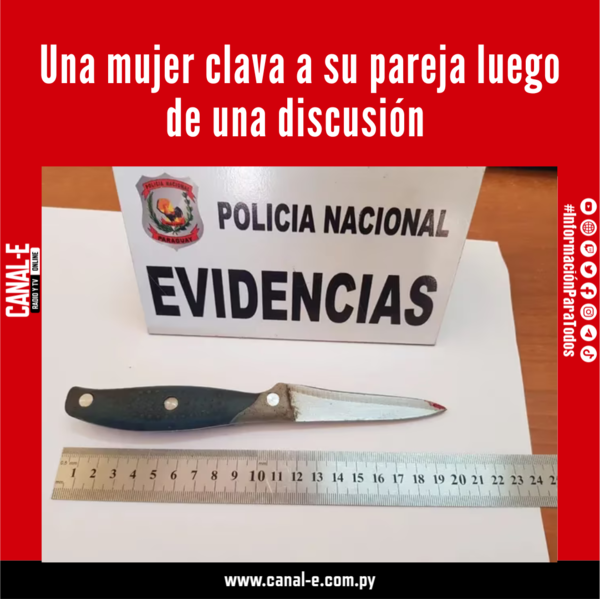 Mujer clavó a su pareja luego de una ronda de tragos