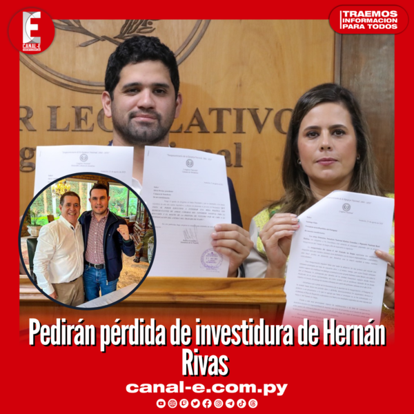 Pedirán perdida de investidura de Hernán Rivas