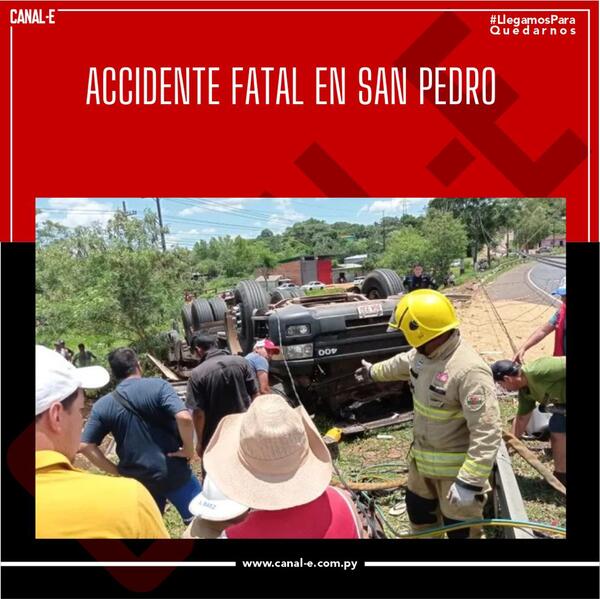 Camión pierde sus fresnos y vuelca en San Pedro