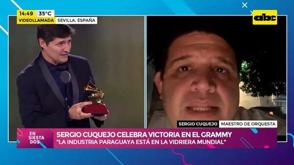 Video: ¡Sergio Cuquejo celebra victoria en el Grammy! - Ensiestados - ABC Color