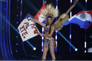 ¡Escándalo total por el uso de la bandera en el traje alegórico de Elicena Andrada!