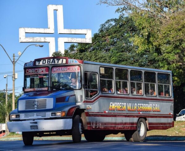 Buses que van a Caacupé ya tienen horarios iberados  comunican desde Dinatran