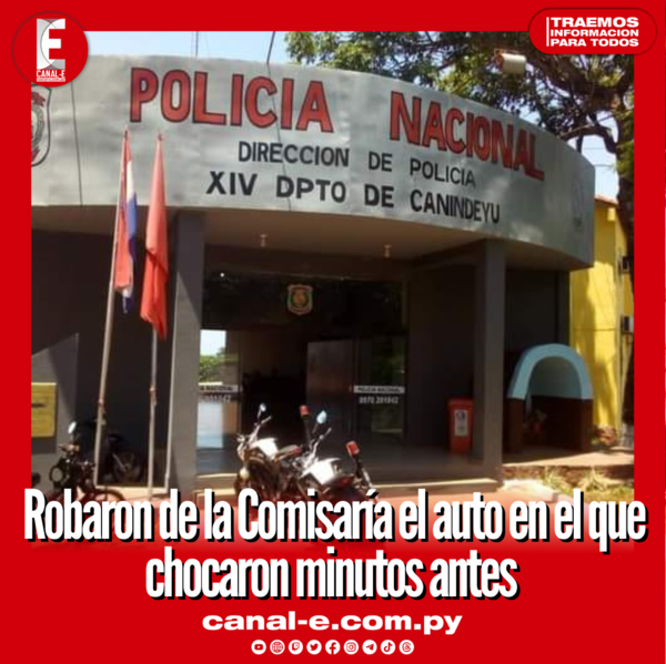 Robaron de la Comisaría el auto en el que chocaron minutos antes