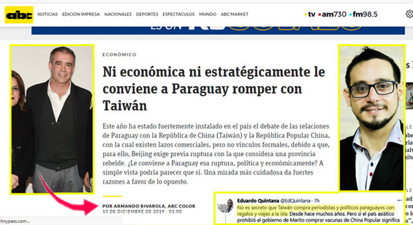 No solo los políticos responden a la billetera de Taiwán