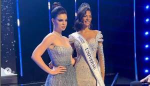 Nadia Ferreira con la nueva Miss Universo