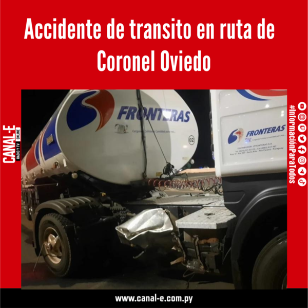 Accidente de transito en ruta de Coronel Oviedo