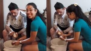 Rosy Alderete mostró que es muy valé pelando mandiocas