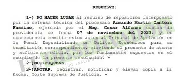 Juez rechaza reposición contra imputación planteada por exfiscal Armando Cantero