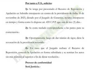 “Cucho“” Cabaña busca octava suspensión de preliminar a través de reposición