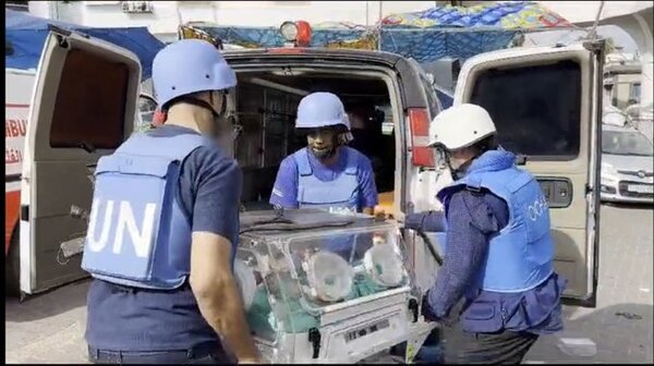 Llegan a Egipto los bebés evacuados del hospital Al-Shifa