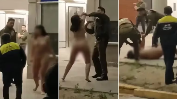 Mujer se desnuda y agrede a pasajeros en aeropuerto de Chile