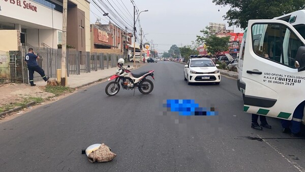 Anciana fallece tras ser embestida por motocicleta sobre Eusebio Ayala