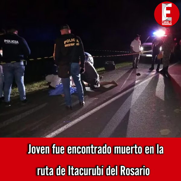 Un joven fue encontrado muerto tendido en la ruta de Itacurubí del Rosario