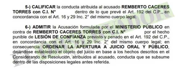 Extitular de APEJUIPS enfrentará juicio por tragada de G 78.5000.000