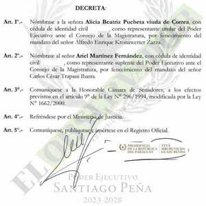 Peña oficializó a Alicia Pucheta como nueva representante del Ejecutivo ante el CM