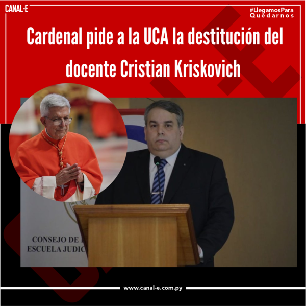Adalberto Martínez pide al rector de la UCA la destitución del docente Kriskovich