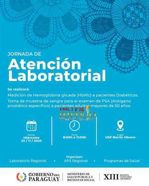 Unidad de Salud Familiar de barrio Obrero brindará jornada de atención laboratorial - Radio Imperio 106.7 FM