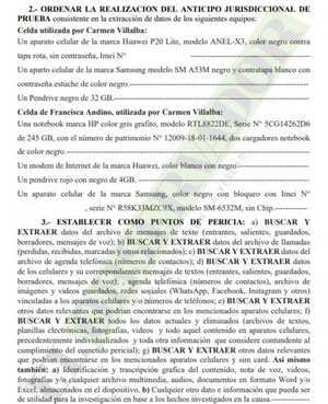 Peritarán dispositivos incautados de las celdas de Carmen Villalba y Francisca Andino