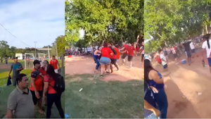 Final de torneo de fútbol barrial termina a los golpes y botellazos en Ñemby