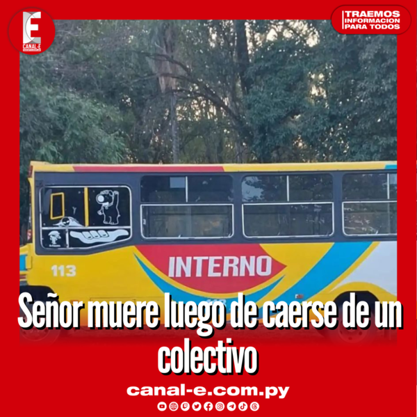 Señor muere luego de caer de un colectivo en Itá
