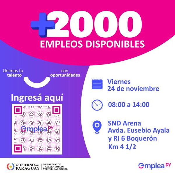 Invitan a la Feria del Empleo este viernes 24 en el SND