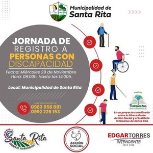 Realizarán jornada de registros de personas con discapacidad en Santa Rita