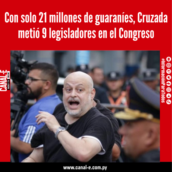Con solo 21 millones de guaraníes, Cruzada metió 9 legisladores en el Congreso
