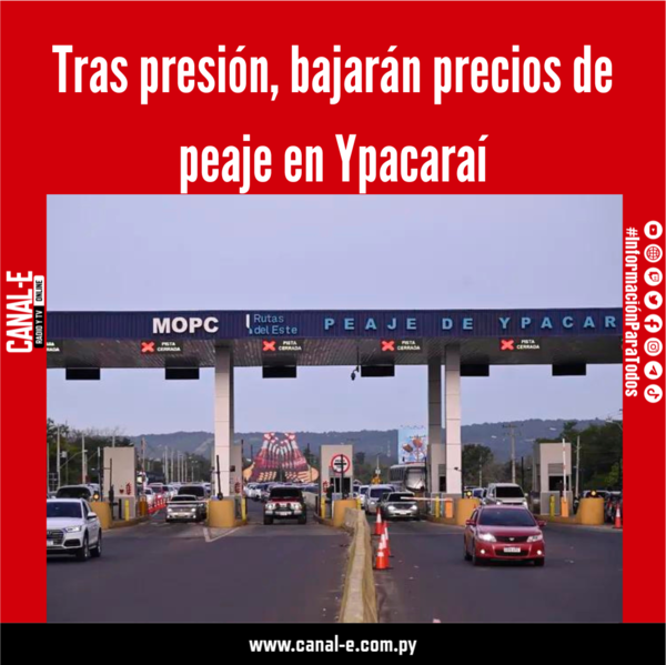 Bajan el precio del peaje en Ypacaraí