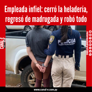 Empleada infiel: cerró la heladería, regresó de madrugada y robó todo