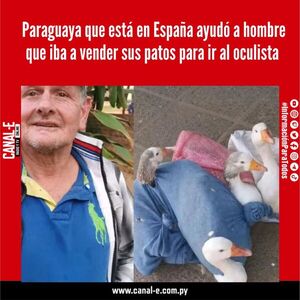 Paraguaya que está en España ayudó a hombre que iba a vender sus patos para ir al oculista