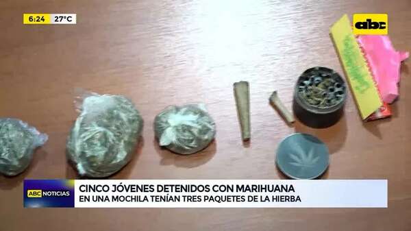 Video: Cinco jóvenes detenidos con marihuana - ABC Noticias - ABC Color